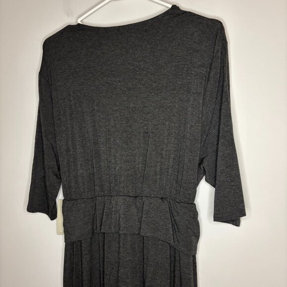 KIYONNA STITCH FIX NEW Kindra Dress Womens 1X Grey Faux Wrap Detail Stretch - Picture 2 of 10